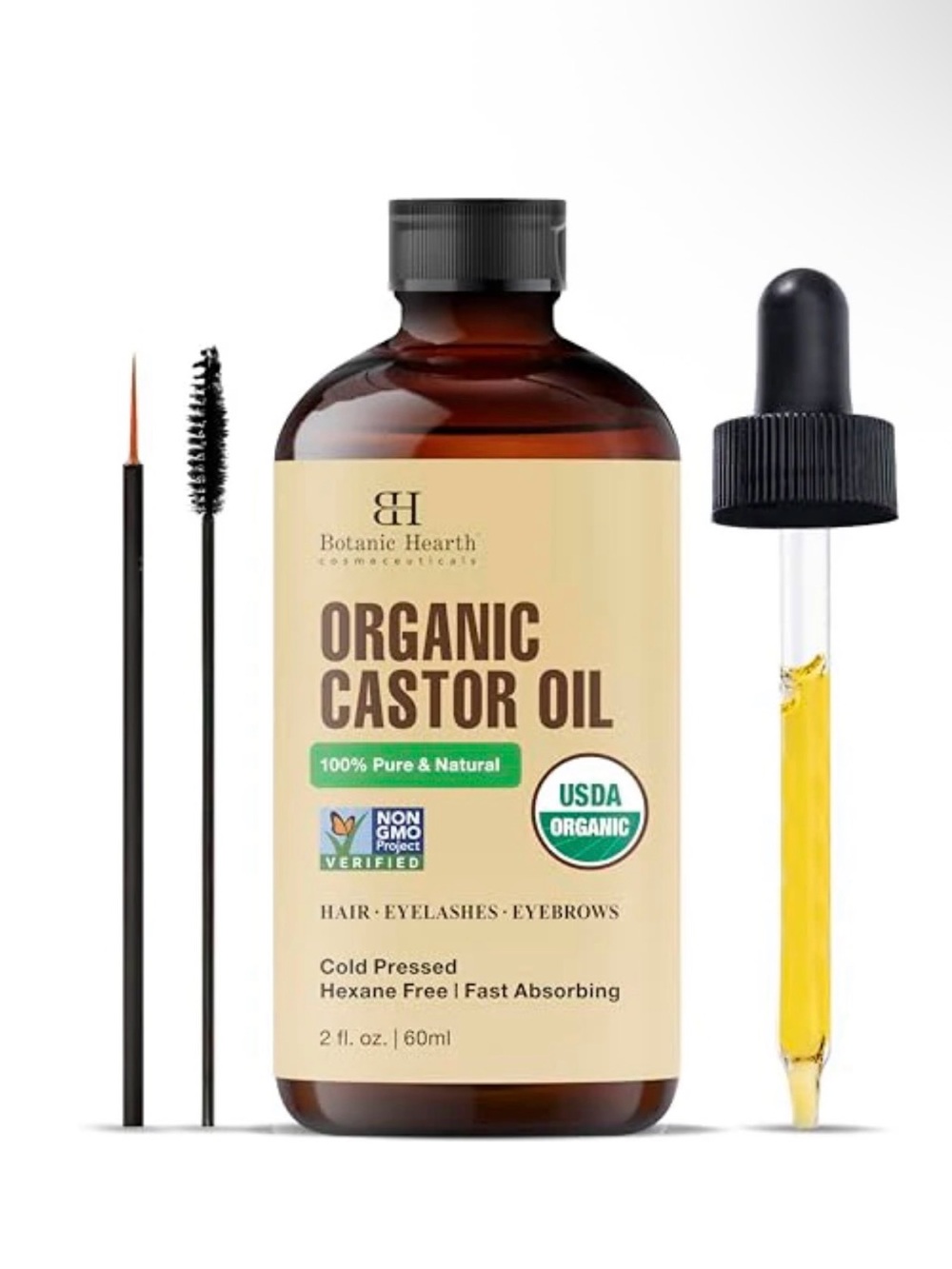 Botanic Hearth Organic Castor Oil USDA Certified Organic 100% Pure&Natural SEALE